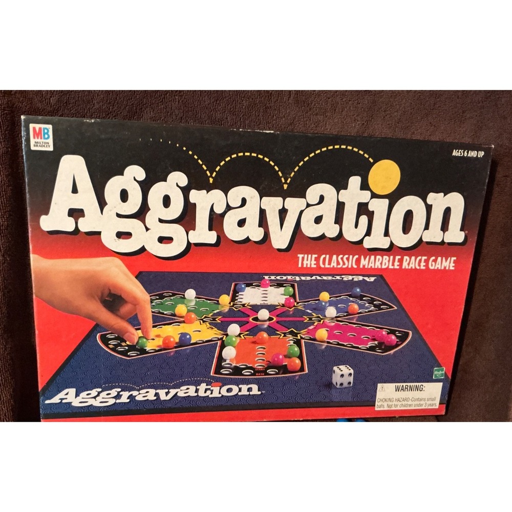 VINTAGE AGGRAVATION Complete Milton Bradley 1989 Classic Marble Race Game Family